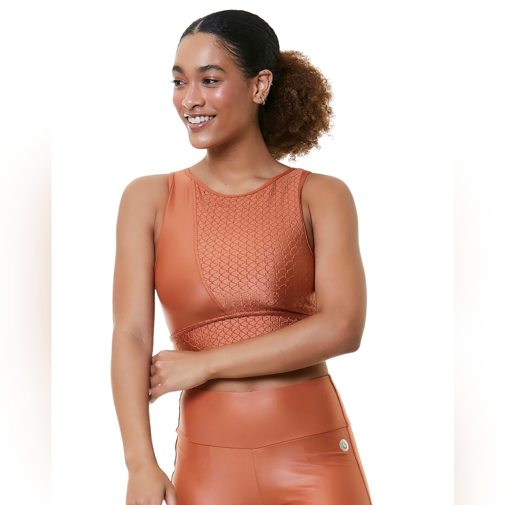 Stylish Orange Athletic Cropped Top Booming